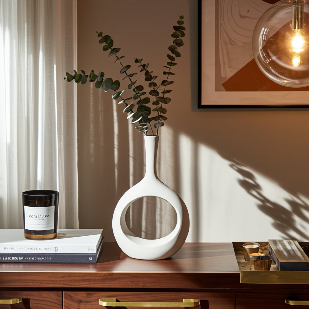 ROUGH TEXTURE ROUND CUT OUT VASE