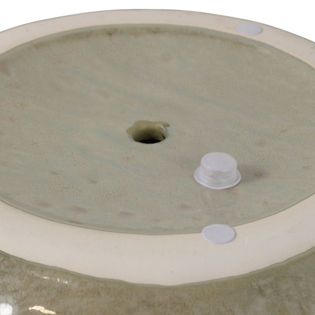 S/2 10/12" IRIDESCENT BOWL PLANTERS, GREEN