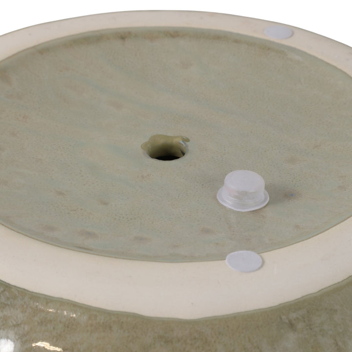 S/2 10/12" IRIDESCENT BOWL PLANTERS, GREEN
