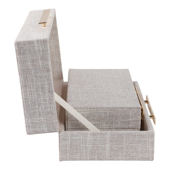 S/2 10/12" RECTANGULAR BOXES DOUBLE HARDWARE, WHT