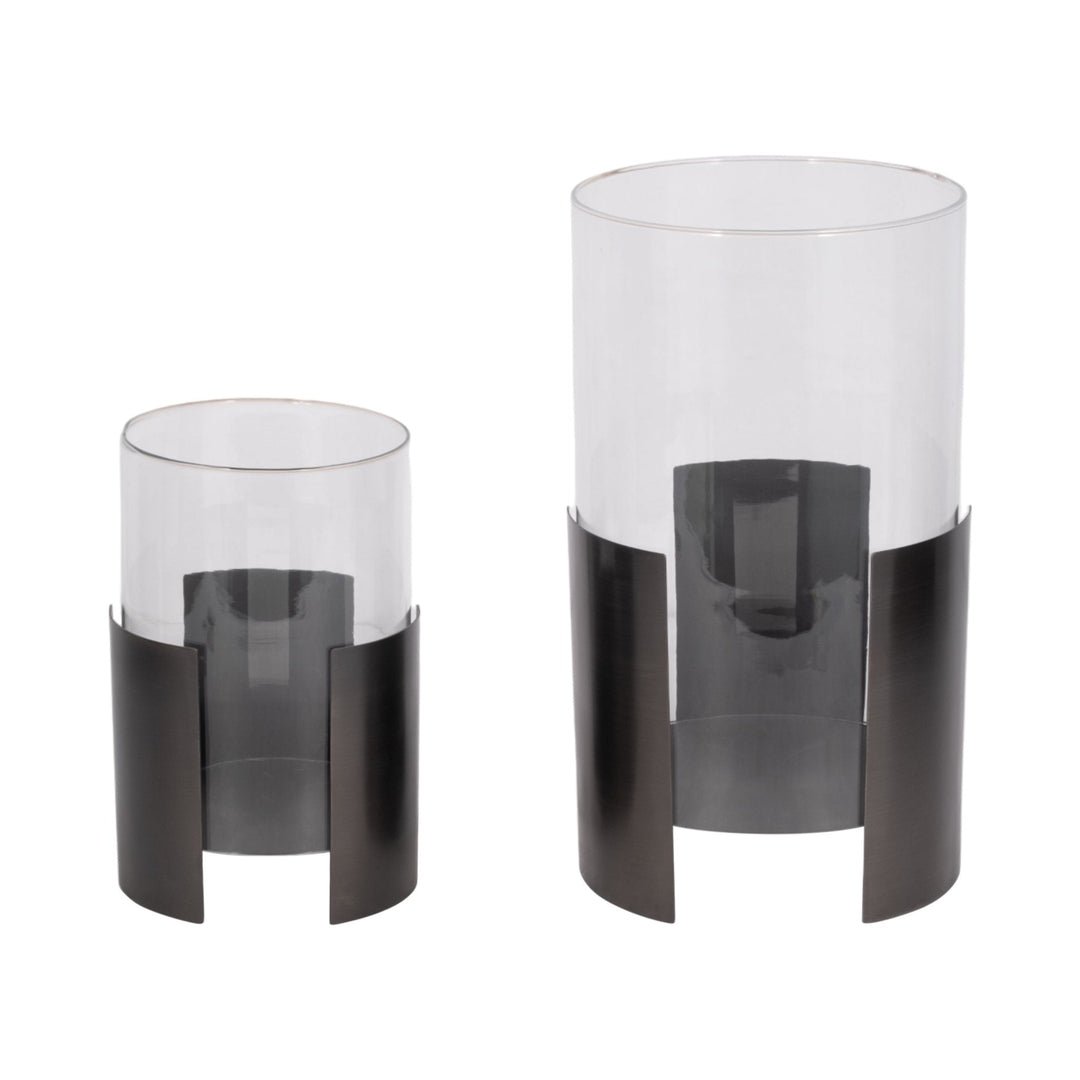 S/2 10/14" 3-LEGGED CONTEMPORARY HURRICANE, ZINC