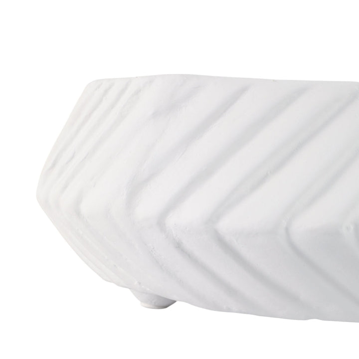 S/2 11/15" TAPERED ECOMIX BOWLS WITH LINES, WHITE