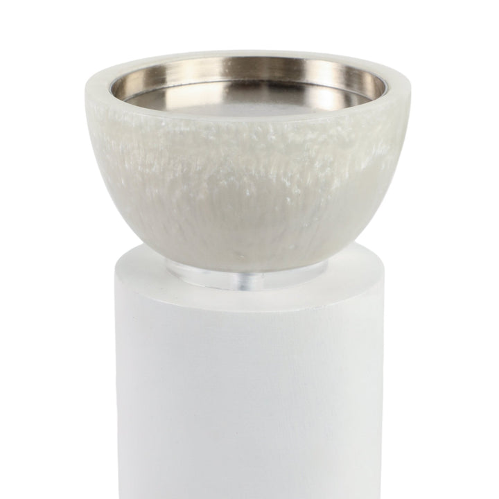 S/2 13/11" Colchester Wood And Mica Resin Candle H