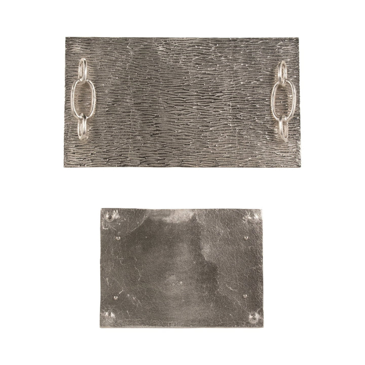 S/2 14/21" Rada Silver Link Trays