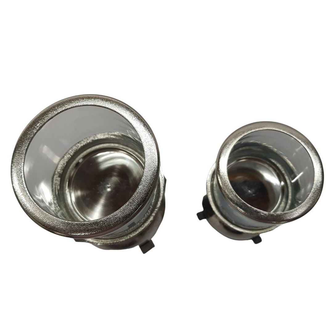 S/2 15/19" IDABEL WOOD CANDLE HOLDERS