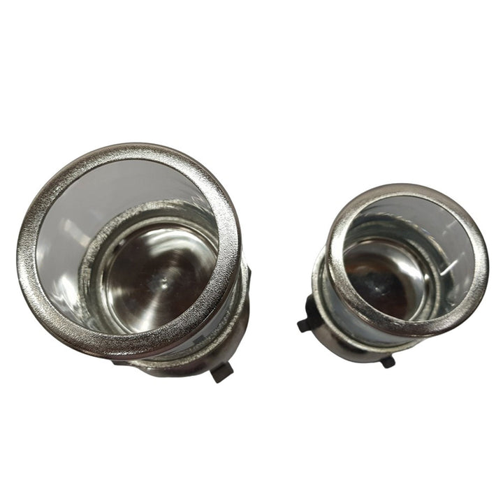 S/2 15/19" IDABEL WOOD CANDLE HOLDERS