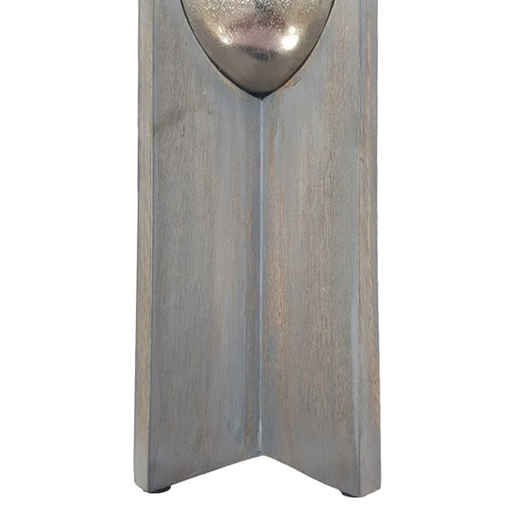 S/2 15/19" IDABEL WOOD CANDLE HOLDERS