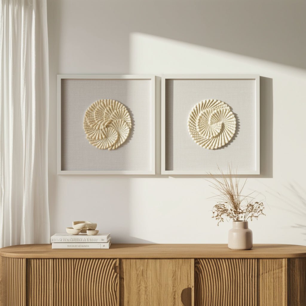 S/2 20x20 Atlantic Shell Shadowbox Art