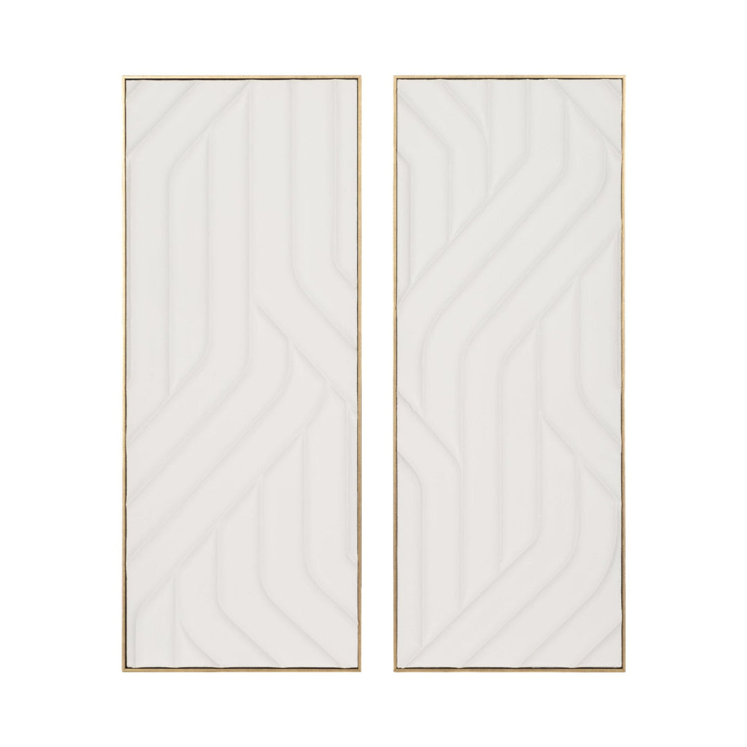 S/2 24X59 CASCADE DIMENSIONAL PLASTER WALL ART