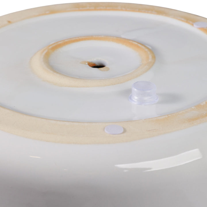 S/2 7/10" FLORAL APPLIQUE PLANTER, WHITE