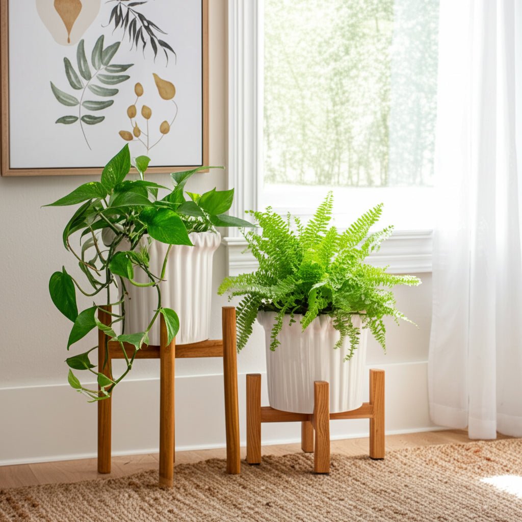 S/2 7/9" FLUTED PLANTERS, IVORY
