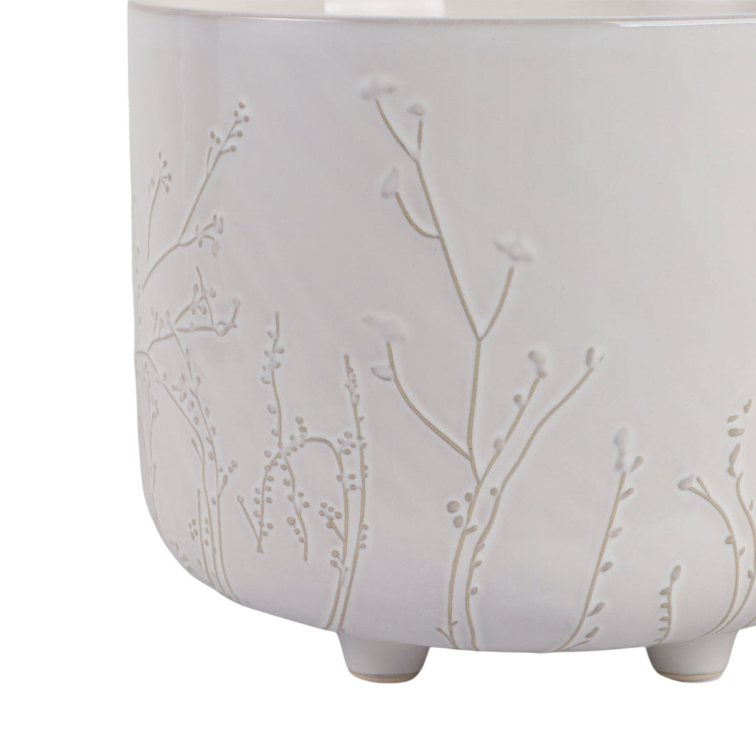 S/2 9/11" BLOOMING BRANCHES PLANTERS, IVORY