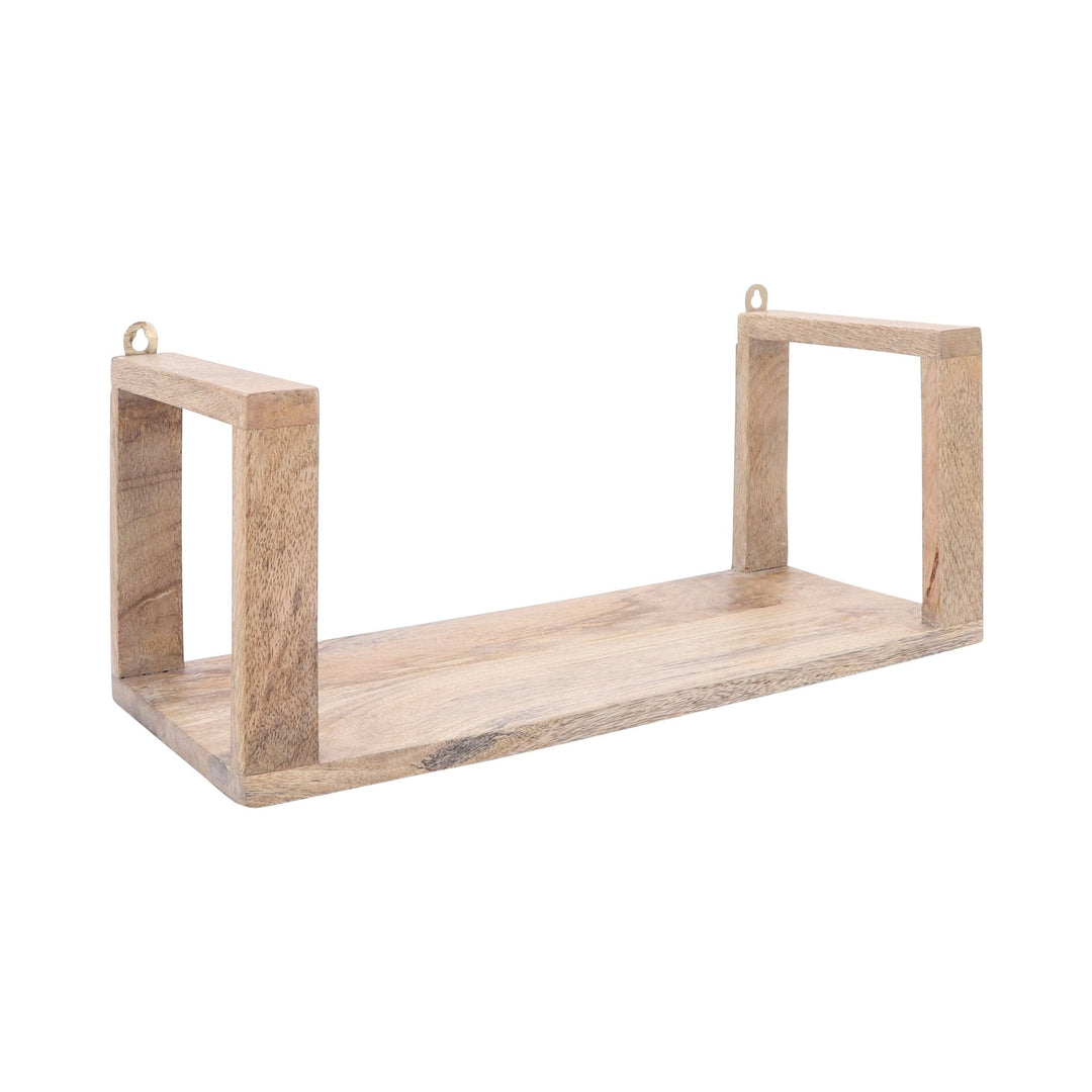 S/2 WOOD 16/21" WALL SHELF, BROWN