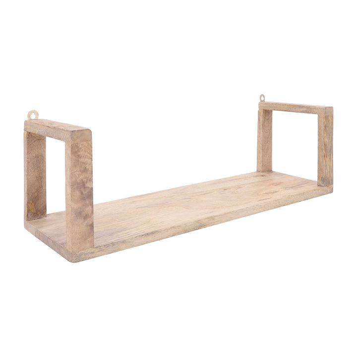 S/2 WOOD 16/21" WALL SHELF, BROWN