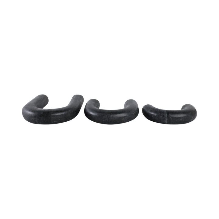 S/3 10" Walton Black Marble Arches