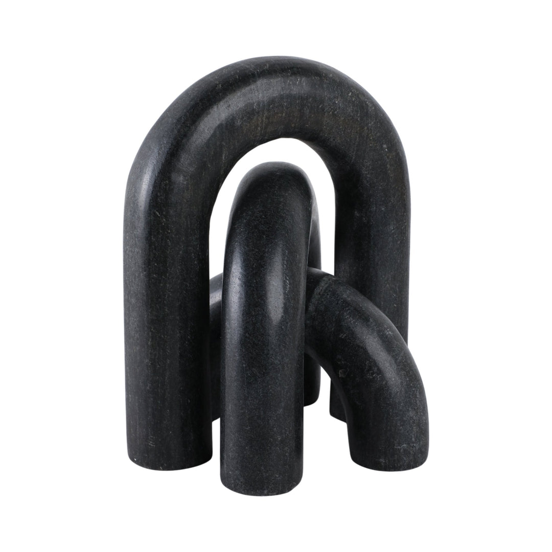 S/3 10" Walton Black Marble Arches