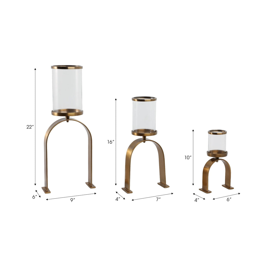S3 10/16/22" DELEVAN GOLD CANDLE HOLDERS