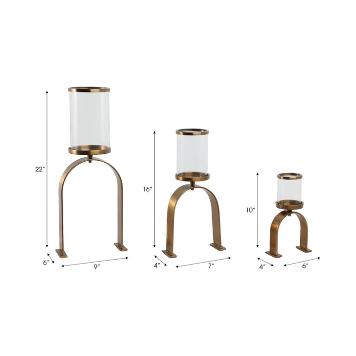 S3 10/16/22" DELEVAN GOLD CANDLE HOLDERS
