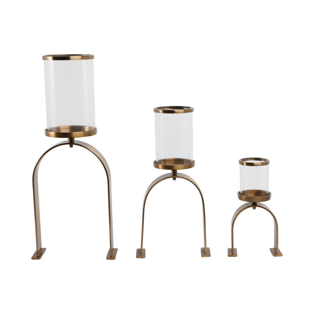 S3 10/16/22" DELEVAN GOLD CANDLE HOLDERS