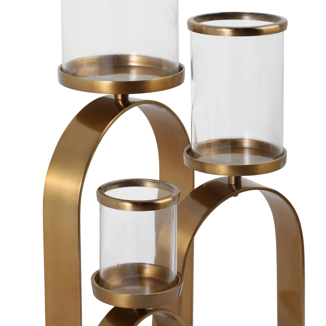 S3 10/16/22" DELEVAN GOLD CANDLE HOLDERS