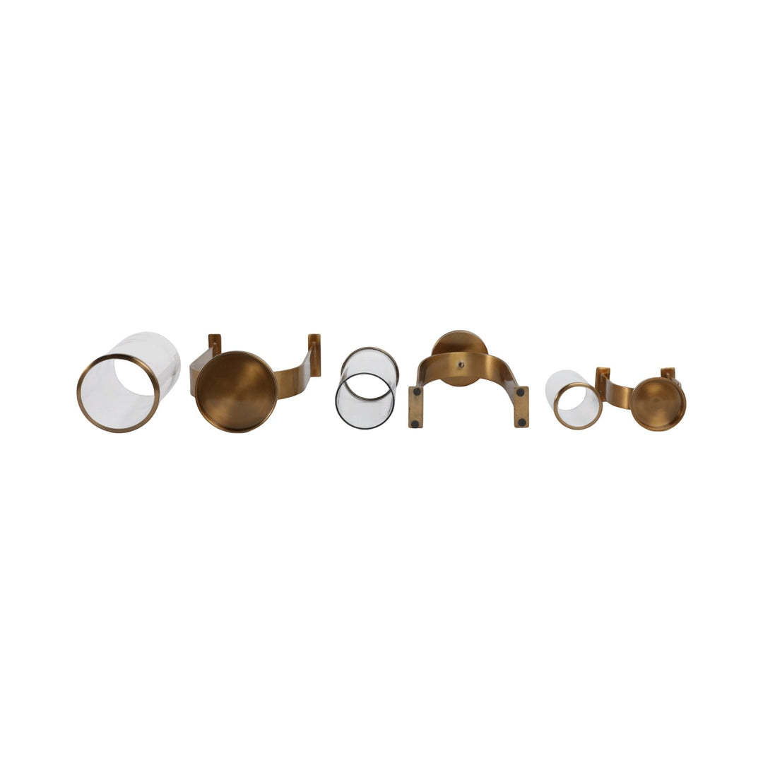 S3 10/16/22" DELEVAN GOLD CANDLE HOLDERS