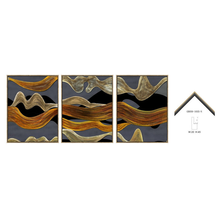 S/3 25X32 ABSTRACT ON CANVAS, BROWN/GRAY