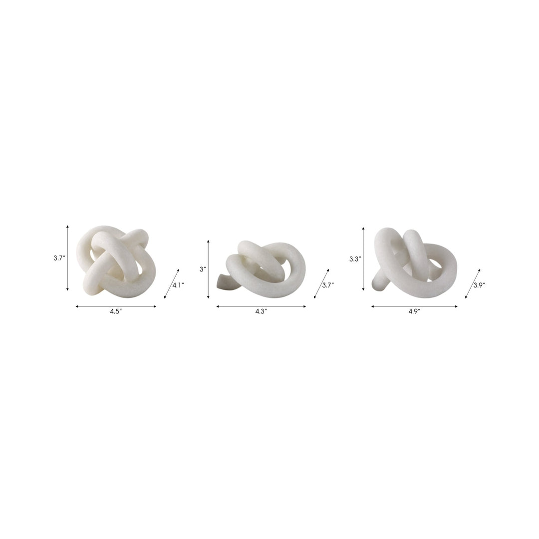 S/3 4/5/5" DAYTON QUARTZ RESIN KNOTS, WHITE