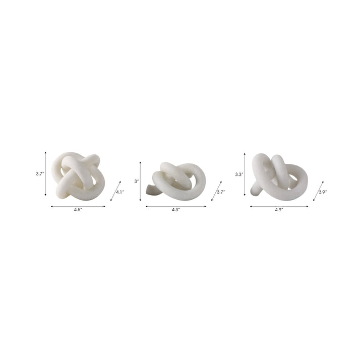 S/3 4/5/5" DAYTON QUARTZ RESIN KNOTS, WHITE