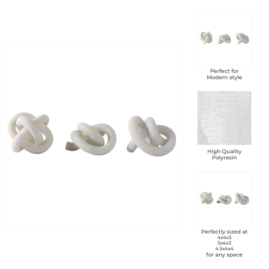 S/3 4/5/5" DAYTON QUARTZ RESIN KNOTS, WHITE