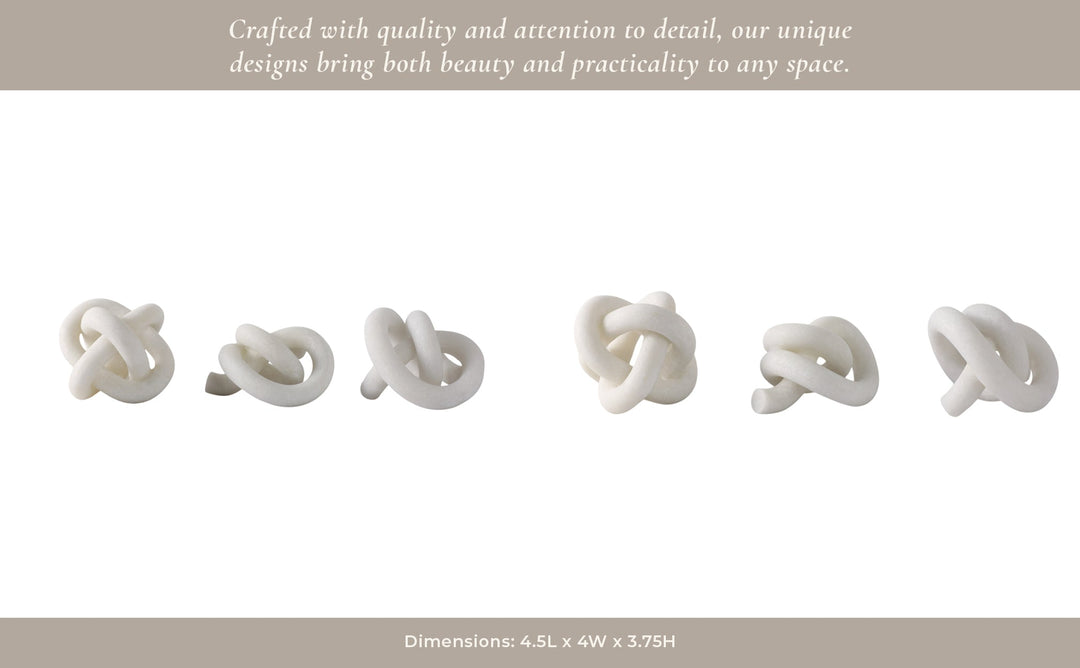 S/3 4/5/5" DAYTON QUARTZ RESIN KNOTS, WHITE