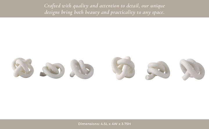 S/3 4/5/5" DAYTON QUARTZ RESIN KNOTS, WHITE