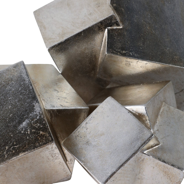 S/3 6/7/8" HULETT SILVER CUBES