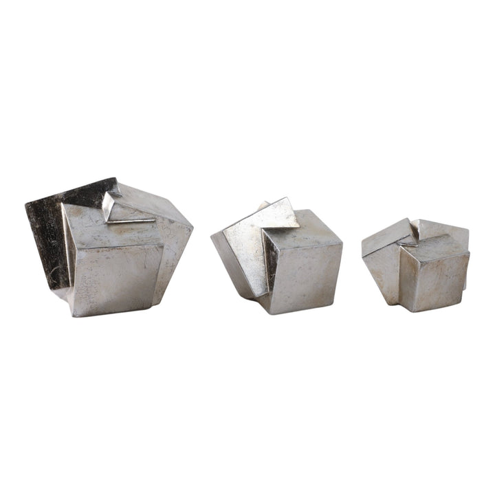 S/3 6/7/8" HULETT SILVER CUBES