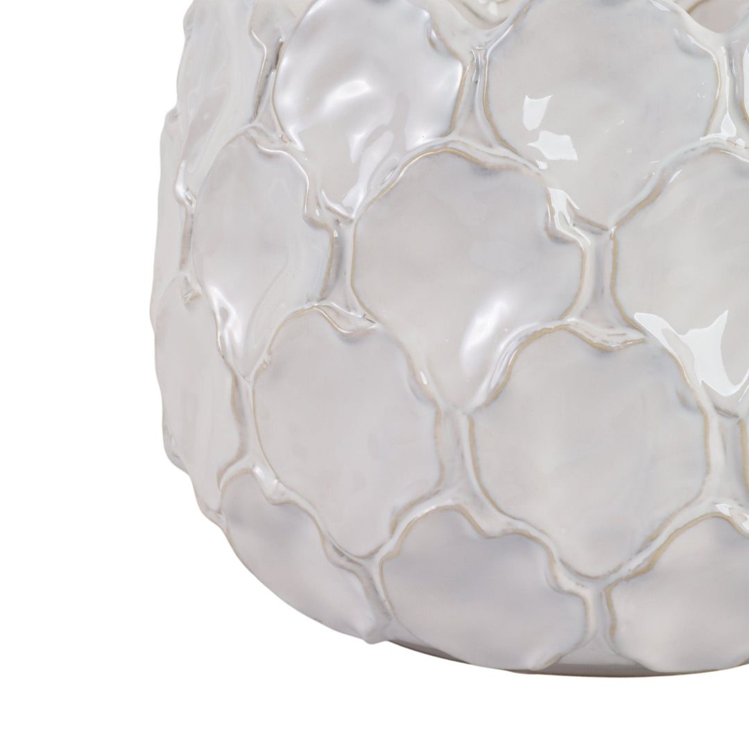 S/3 9/12/15" CLOUDY PETAL PLANTERS, WHITE