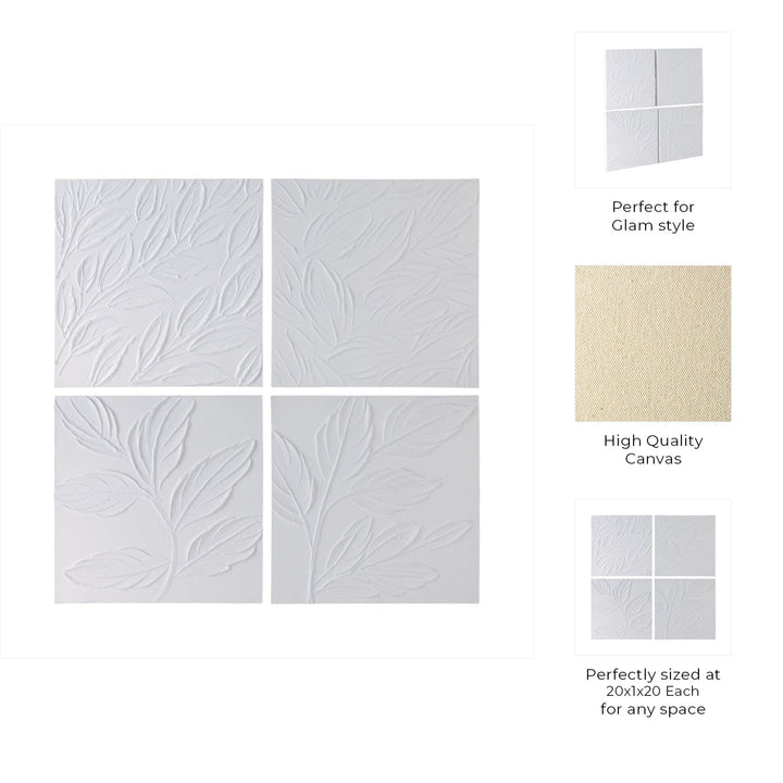 S/4 20X20 MAEVE HANDPAINTED DIMENSIONAL WALL ART