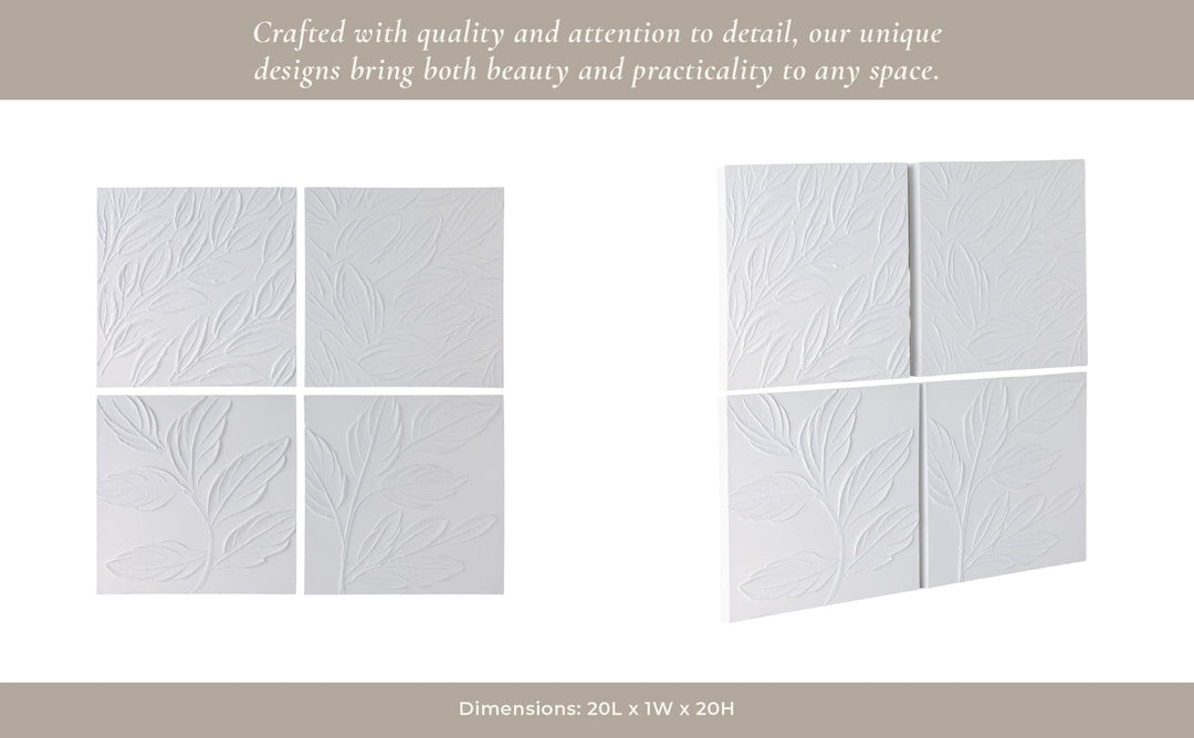 S/4 20X20 MAEVE HANDPAINTED DIMENSIONAL WALL ART