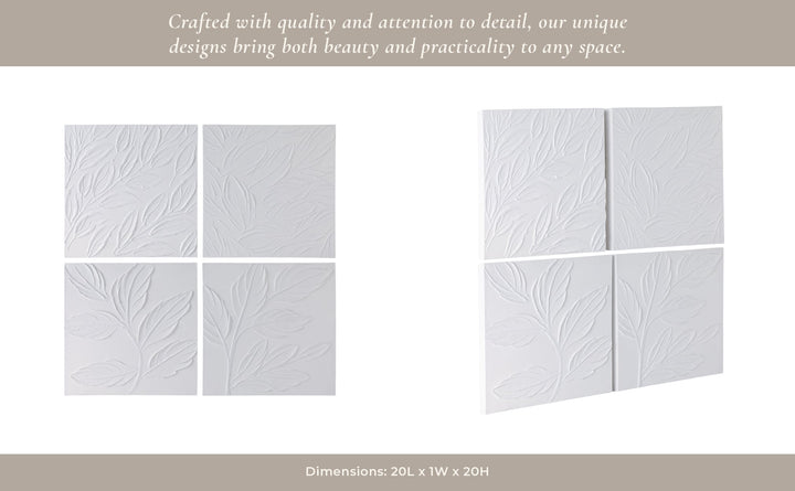 S/4 20X20 MAEVE HANDPAINTED DIMENSIONAL WALL ART