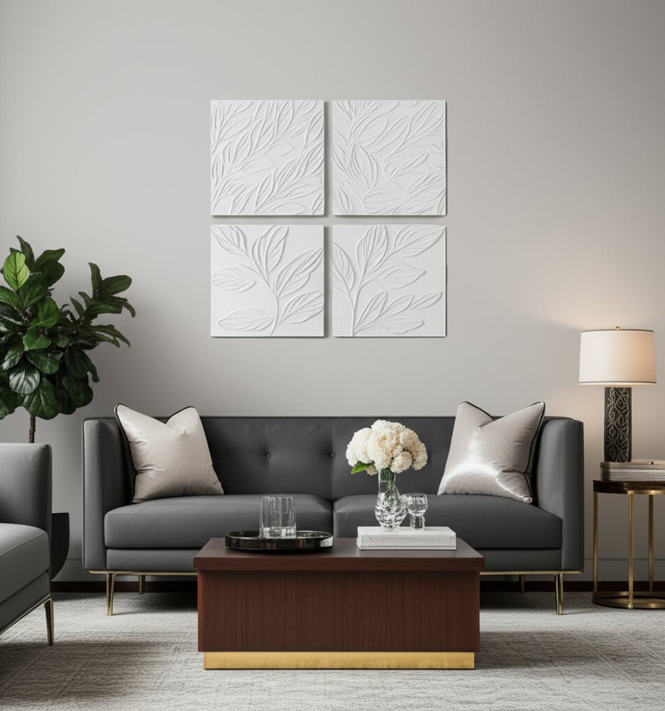 S/4 20X20 MAEVE HANDPAINTED DIMENSIONAL WALL ART