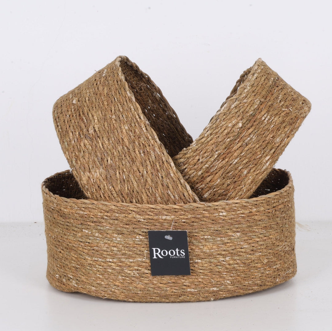 SEAGRASS OVAL BASKETS - SET OF 3