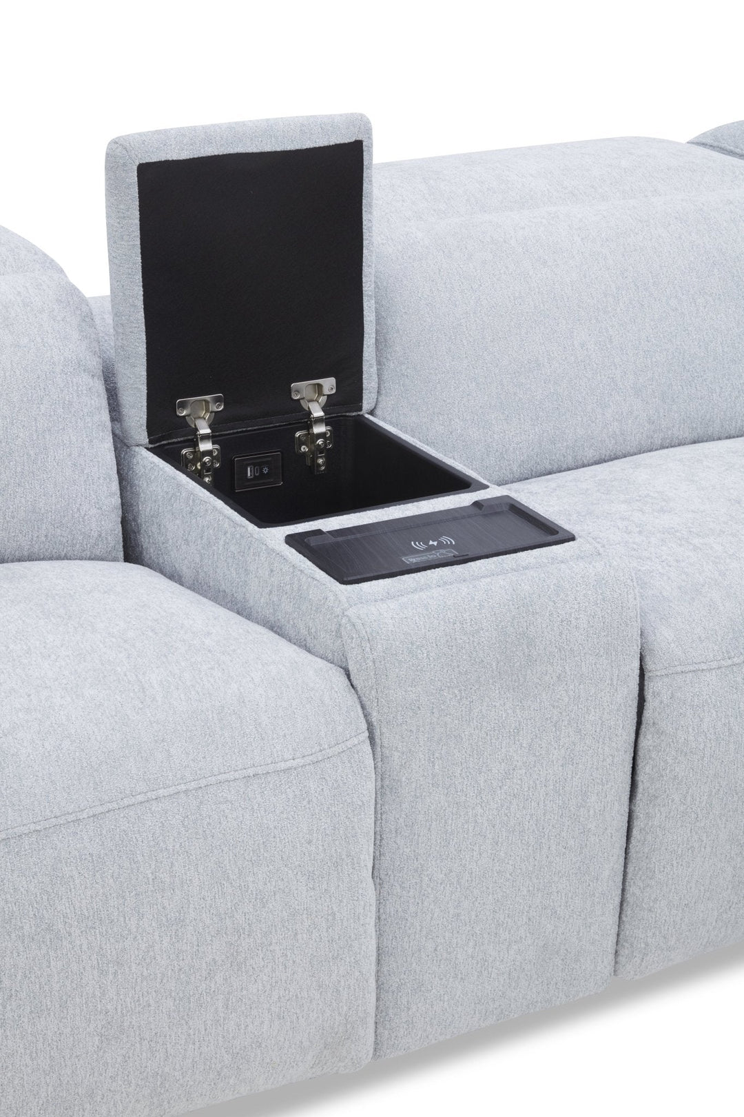 Seequence Gray Console Table W Wireless Charger