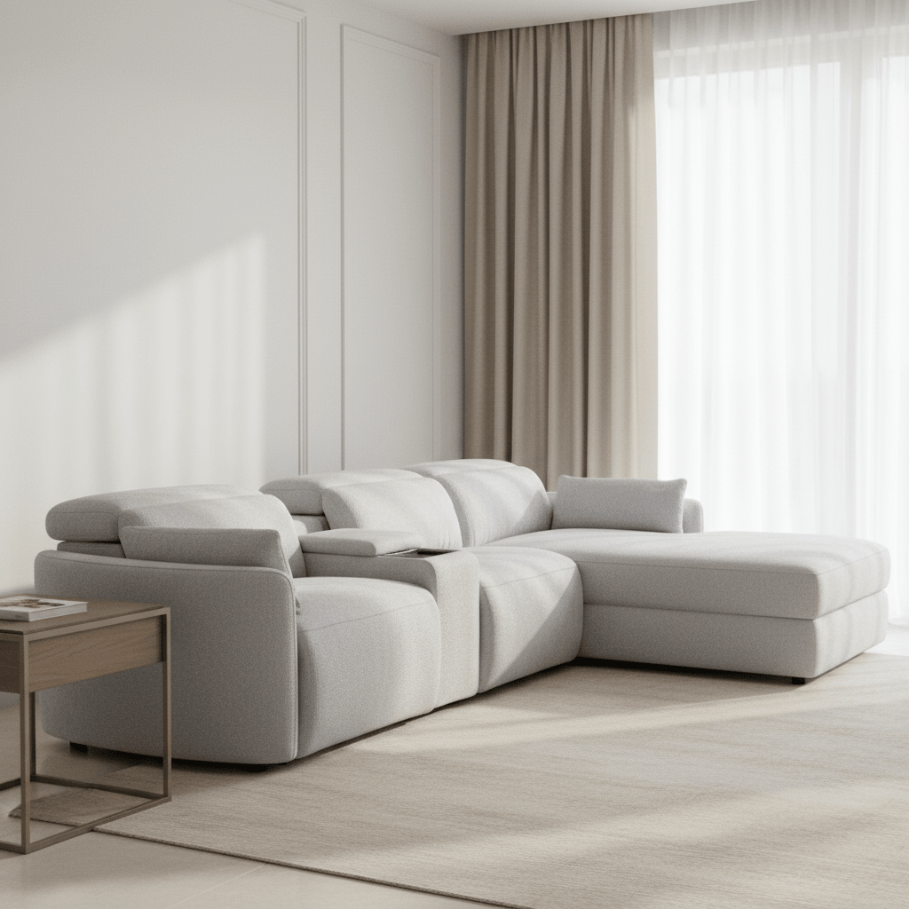 Seequence Gray Reclining Armless Chair