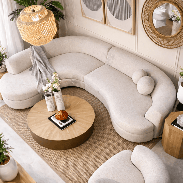 Snow Linen Beige Left Chaise Sectional