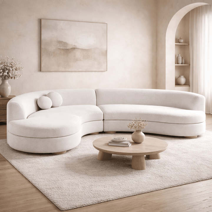 Snow Linen Beige Left Chaise Sectional