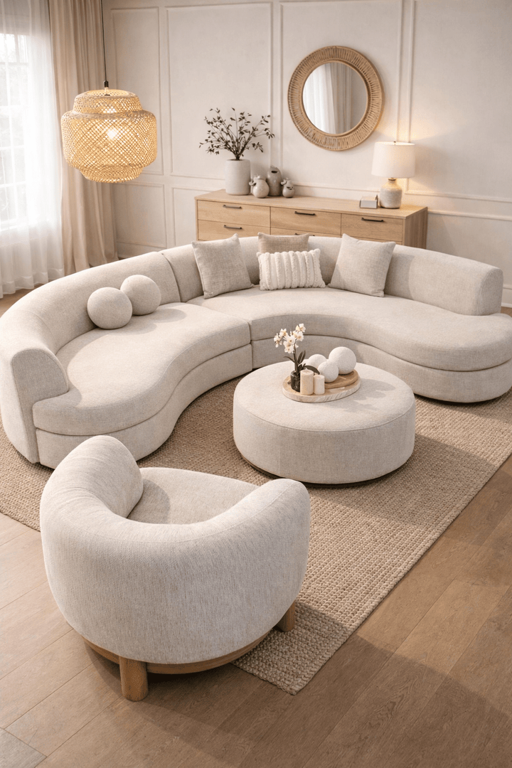 Snow Linen Beige Left Chaise Sectional