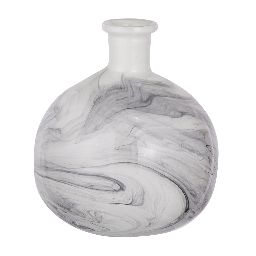 Svirla Vase - Black-and-White Swirl