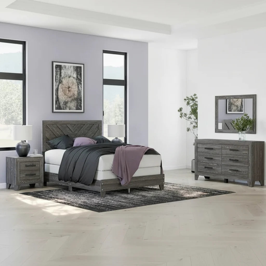 Sylveri King Chevron Panel Bedroom