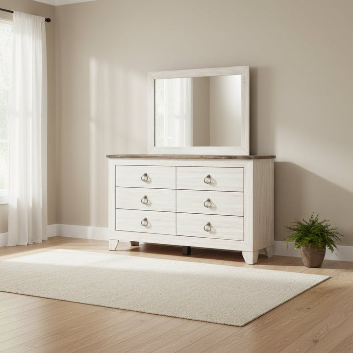 Sylveri Six Drawer Dresser and Mirror