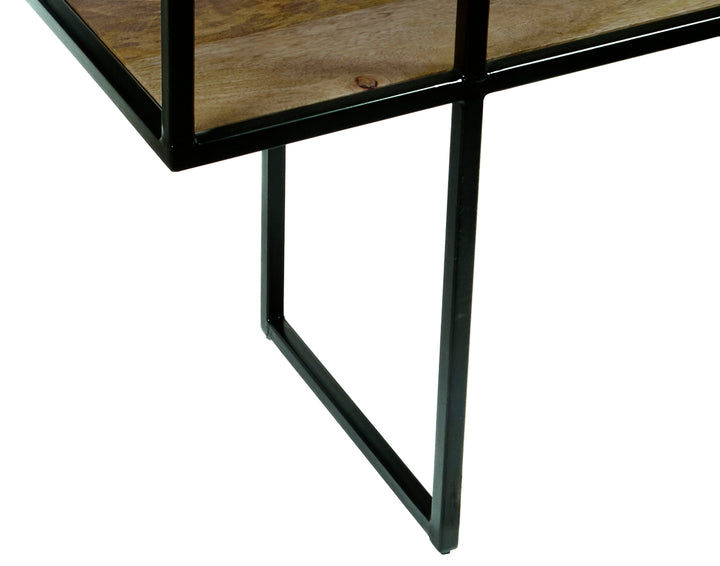 Iron Console Table with Glass Top