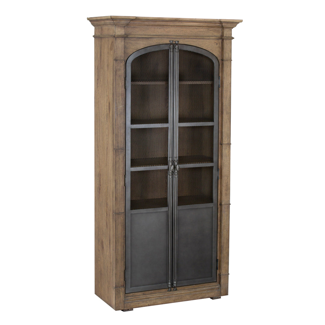 Metal Door Lt  Oak Display Cabinet