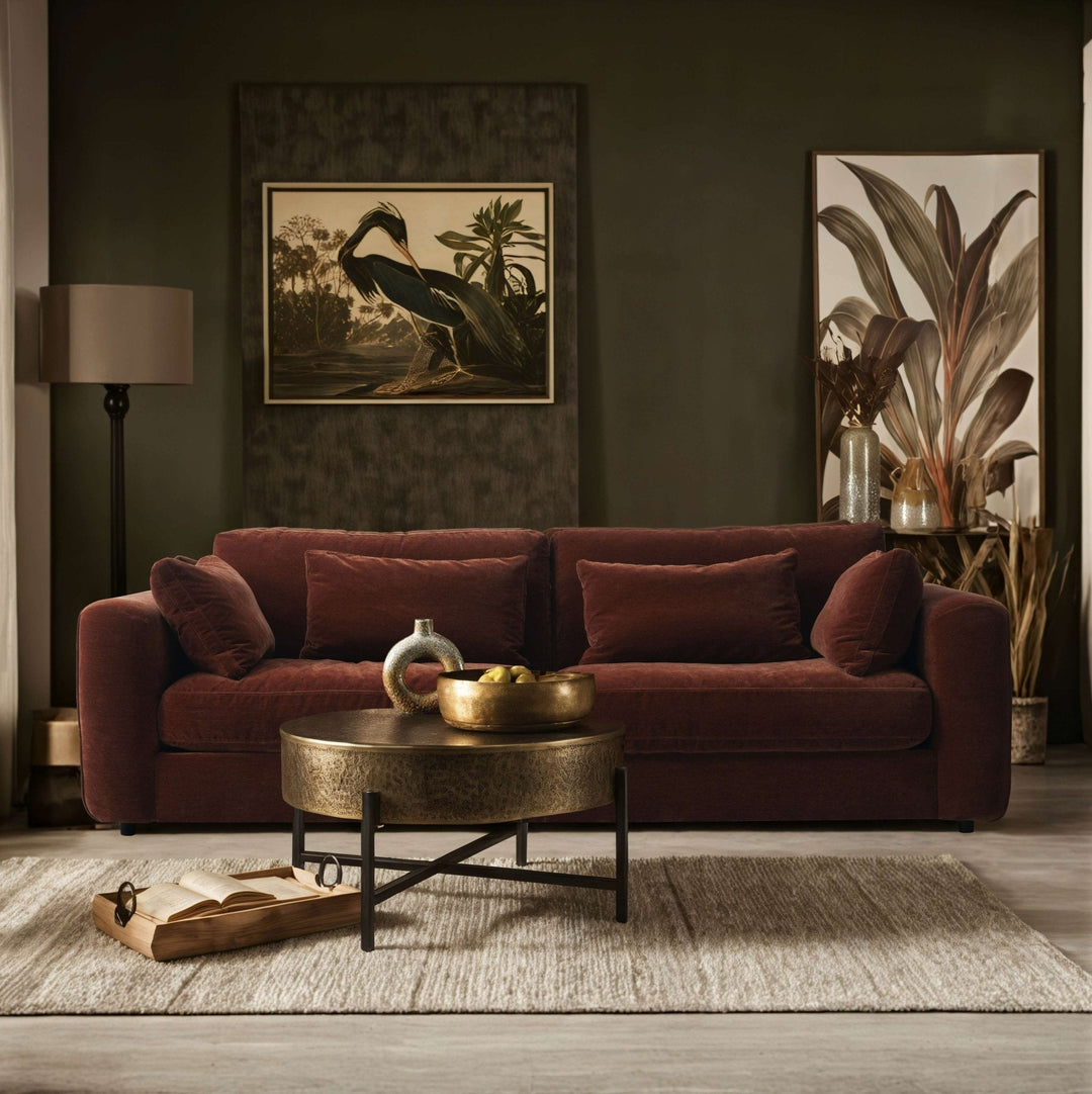 Terrona Rust XL Sofa - Maroon